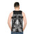Black metal unisex tank top - men back