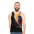 Dracula parrot with moon on black tank top - men