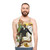 Unisex tank top with collage art inspired by pulp fiction and surreal fantasy - men