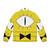 Yellow puffer jacket with Bill Cipher eye design from Gravity Falls cartoon - Back