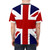 Model wearing a t-shirt with a union jack flag design, British patriotic clothing - men back