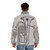 Big silver euphonium puffer jacket for music lovers and orchestra members - men back