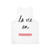 Unisex tank top with "La Vie En Rose" quote and retro French design - Back