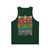 Unisex tank top with colorful tropical birds and nature imagery - Back
