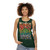 Unisex tank top with colorful tropical birds and nature imagery - women