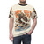 Vibrant graphic t-shirt featuring a dragon design eating sushi against a backdrop of waves and kaiju monsters in a retro Japanese art style. - men front