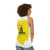 Unisex tank top with "Don't Tread on Me" snake design - women back