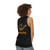 Dachshund dog printed on a white unisex tank top - women back
