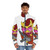 Big Mouth Connie Puffer Jacket featuring gun and weapon imagery - men front