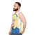 Unisex tank top featuring a young Dolly Parton in color - men side