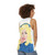 Unisex tank top featuring a young Dolly Parton in color - women back