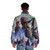 Man wearing a puffer jacket with "Biden FTW" design in a 90s vaporwave aesthetic - men back