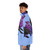 Bisexual Puffer Jacket with Stylized Crow and Cherry Blossoms - men side left