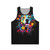 Colorful dog splash design unisex tank top