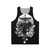 Goth unisex tank top with occult, metal, and nature inspired design