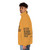 Orange puffer jacket featuring the Better Oblivion Community Center logo - men side left