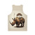 Rhinoceros with floral and botanical graphics on a unisex tank top - Back