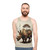 Rhinoceros with floral and botanical graphics on a unisex tank top - men