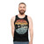 Retro ukulele player graphic on unisex tank top - men