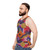 Vibrant abstract art unisex tank top with geometric designs - men side