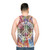 Retro tie dye peace sign psychedelic design unisex tank top - men back