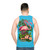 Retro pink flamingo unisex tank top - men back