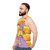Retro orange stripe epcot figment unisex tank top - men side