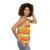 Retro orange stripe epcot figment unisex tank top - women side