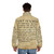 Beowulf inspired puffer jacket with lines from the Old English poem - men back