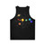 Unisex tank top with subtle solar system-inspired pride design - Back