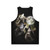 Three wolves howling at the moon on a unisex tank top - Back
