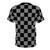 Gray and black checkered pattern on a t-shirt - Back