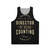 Director of bean counting unisex tank top