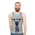 Unisex tank top featuring a digital illustration of a star above snowy mountains - men
