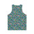 Dinosaur and unicorn unisex tank top with a floral pattern - Back