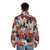 Botanical print french bulldog puffer jacket - men back