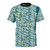 Vibrant t-shirt featuring a school of bait fish in green and blue shades