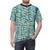 Vibrant t-shirt featuring a school of bait fish in green and blue shades - men front