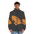 Colorful puffer jacket featuring a stylized beaver design, perfect for skiing or snowboarding - men front