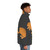 Colorful puffer jacket featuring a stylized beaver design, perfect for skiing or snowboarding - men side right