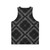 Black Bandana Unisex Tank Top with Repeating Pattern - Back