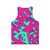 90s abstract geometric pattern teal and pink unisex tank top - Back