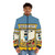 Red Star Trek Puffer Jacket with Tribbles and Beam Me Up Scotty Design - men front