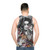 Floral unisex tank top with Mollymauk-inspired watercolor design - men back