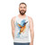 Unisex tank top with vibrant kingfisher bird art - men