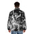 Black skeleton puffer jacket, a bold and edgy LGBTQ+ fashion statement - men back
