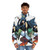 Bbrae Comic Cover Puffer Jacket featuring Teen Titans characters Beast Boy and Raven - men front