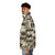 Bayeux Tapestry inspired puffer jacket with medieval and viking motifs - men side left