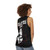 Goth-inspired unisex tank top with "Religion Makes Me Gag" design - women back