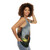 Relaxing unisex tank top with animal-inspired digital art design - women side